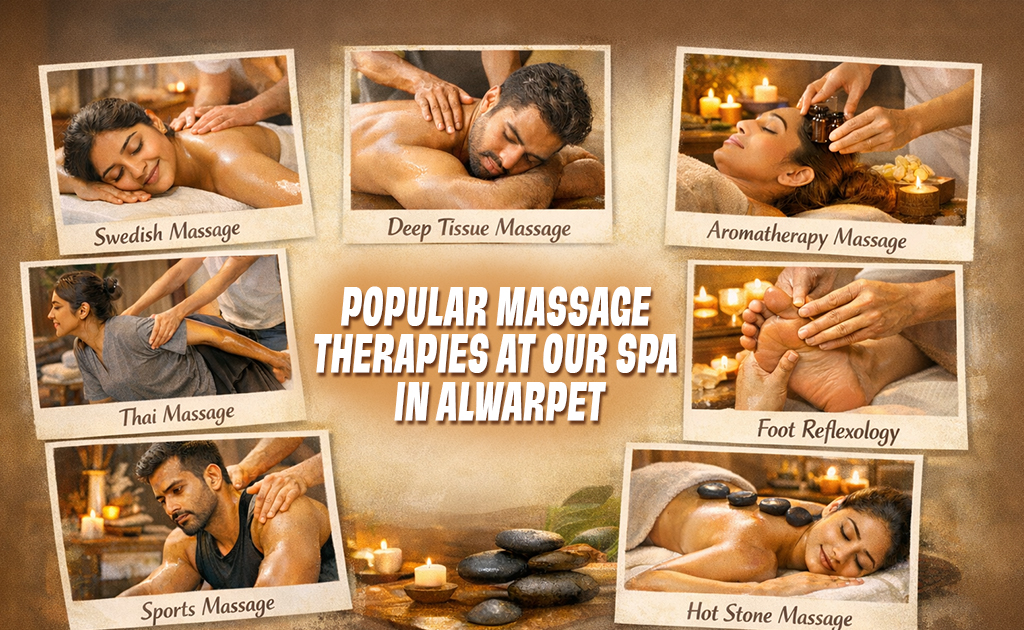 Spa in Alwarpet offering Swedish massage, deep tissue massage, Thai massage, aromatherapy, foot reflexology and hot stone therapy
