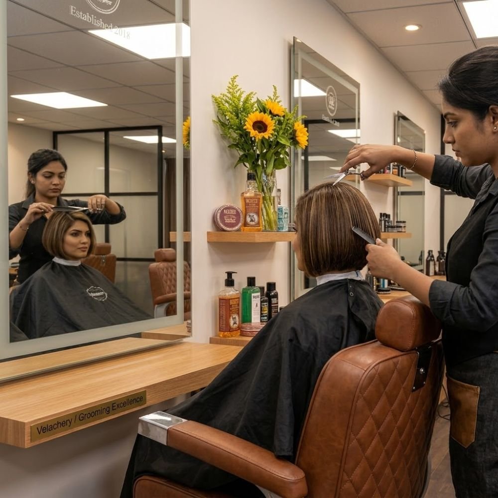Women's advanced hair styling and beauty services in Velachery