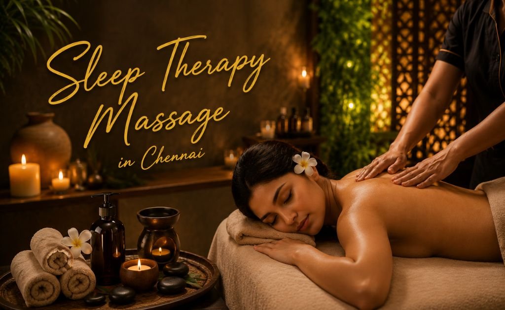 Sleep Therapy Massage in Chennai with a professional therapist providing a relaxing full body massage in a luxury spa