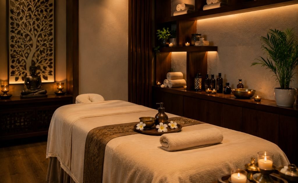 Ashlee Spa treatment room for lymphatic drainage massage in Chennai